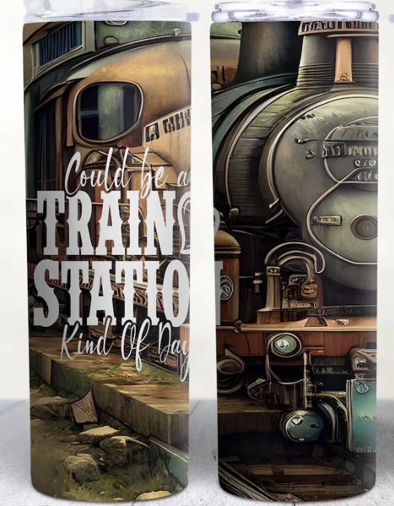 20oz Stainless Steel Tumbler - Yellowstone - Train