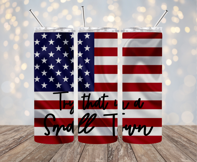 20oz Stainless Steel Tumbler - Try that Small Town #2