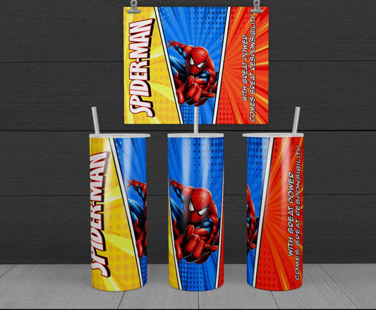 20oz Tumbler or Bluetooth Tumbler - Spiderman
