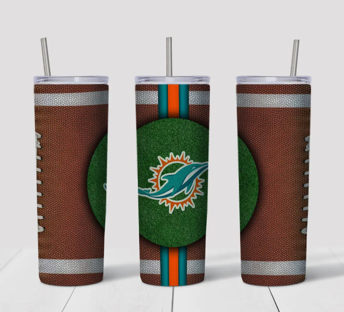 20oz Stainless Steel Tumbler  Football - Miami Dolphins