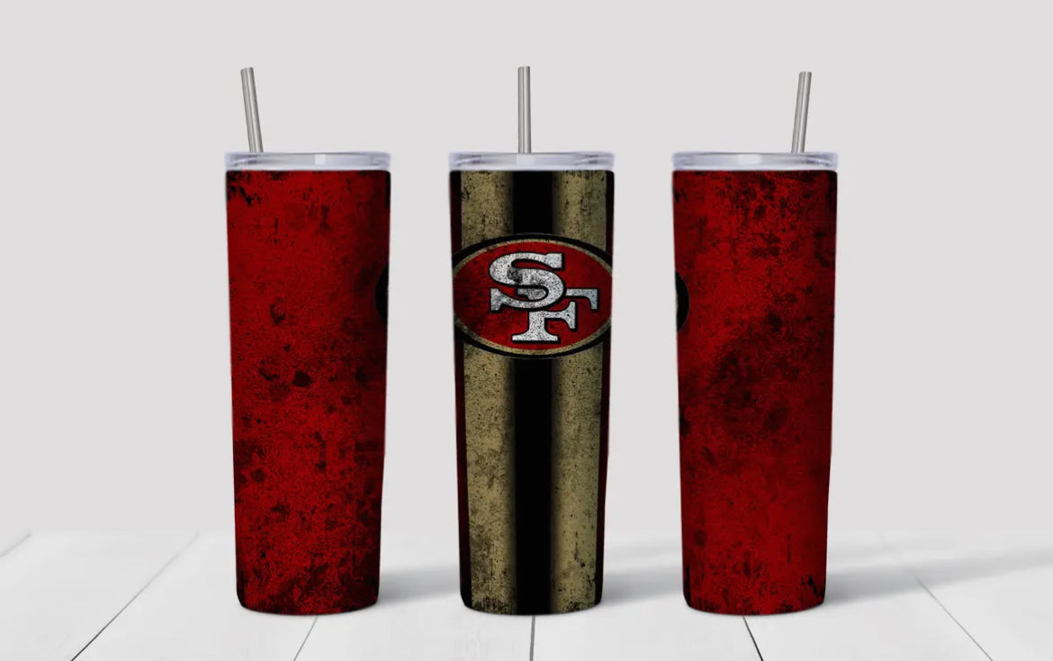 20oz Stainless Steel Tumbler - Football - 49ers