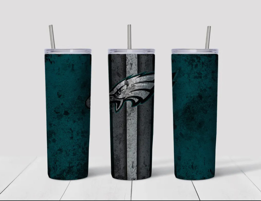 20oz Stainless Steel Tumbler - Football - Eagles
