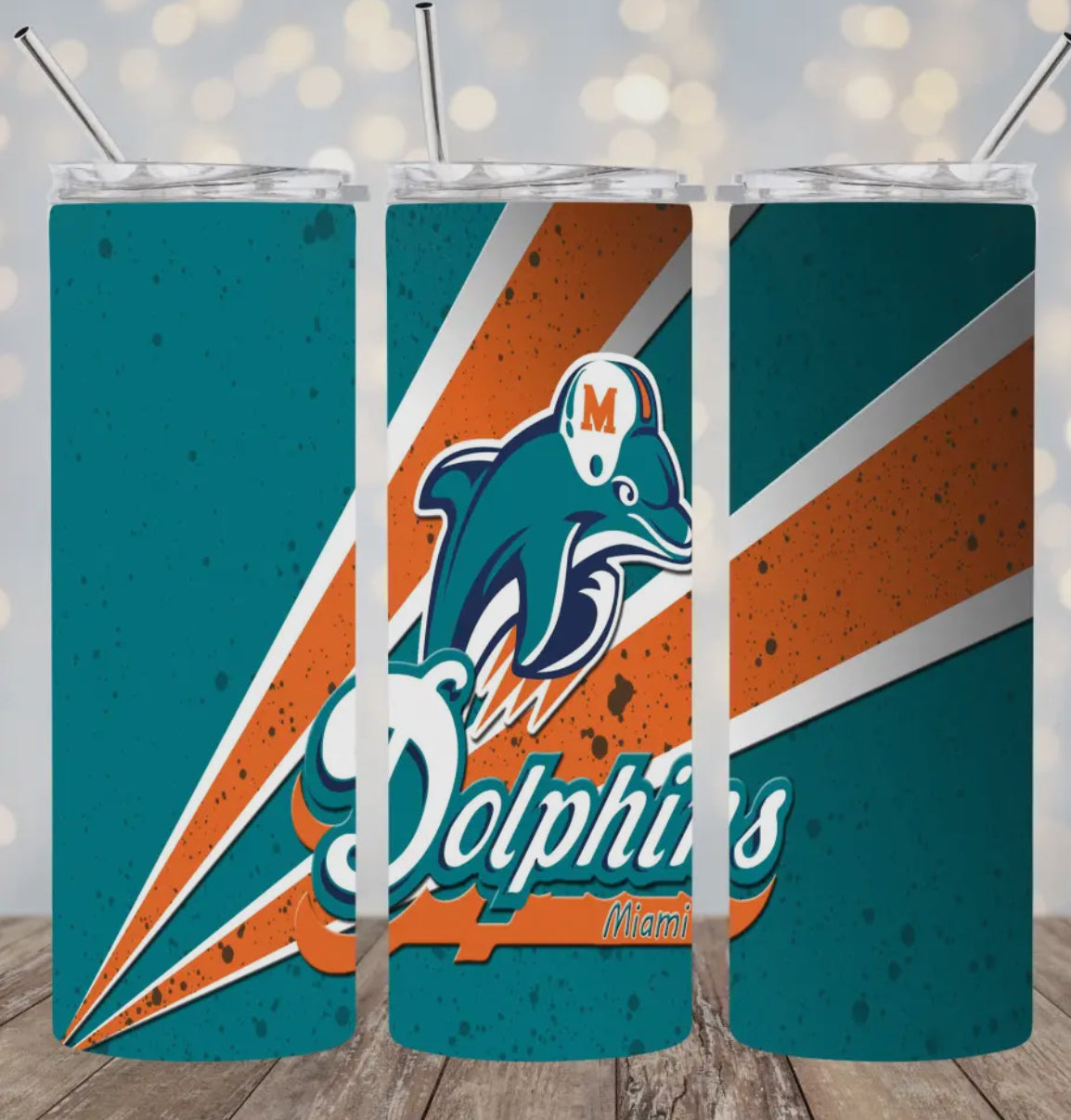 20oz Stainless Steel Tumbler  Football - Miami Dolphins