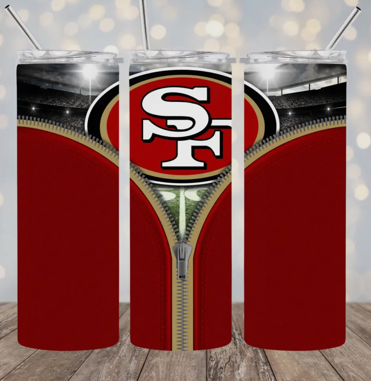 20oz Stainless Steel Tumbler - Football - 49ers