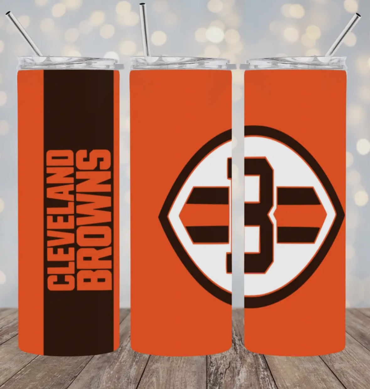 20oz Stainless Steel Tumbler -  Football - Browns
