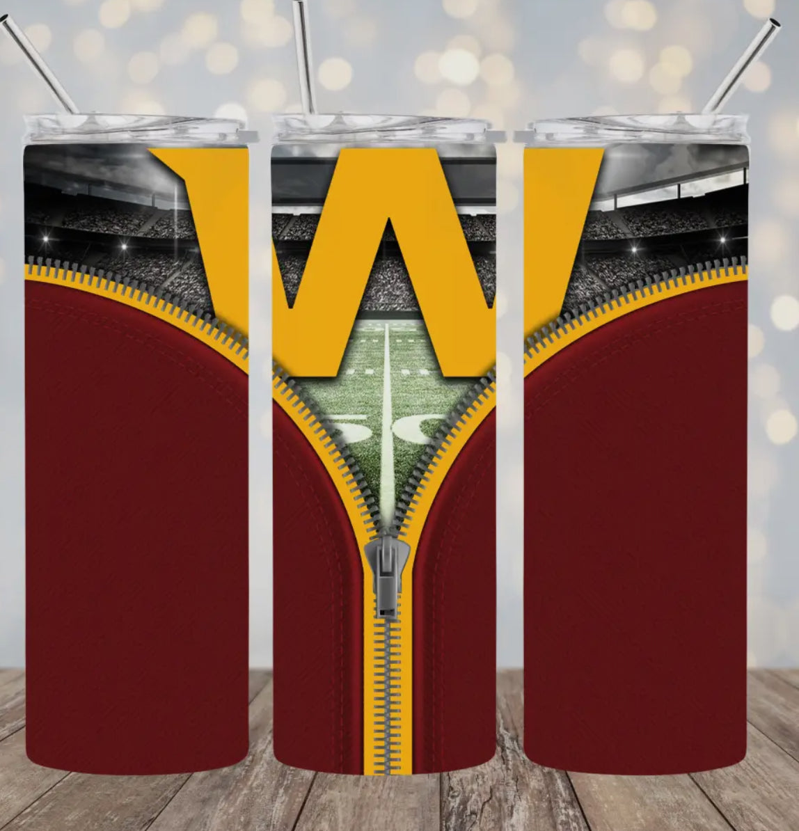 20oz Stainless Steel Tumbler - Football - Washington