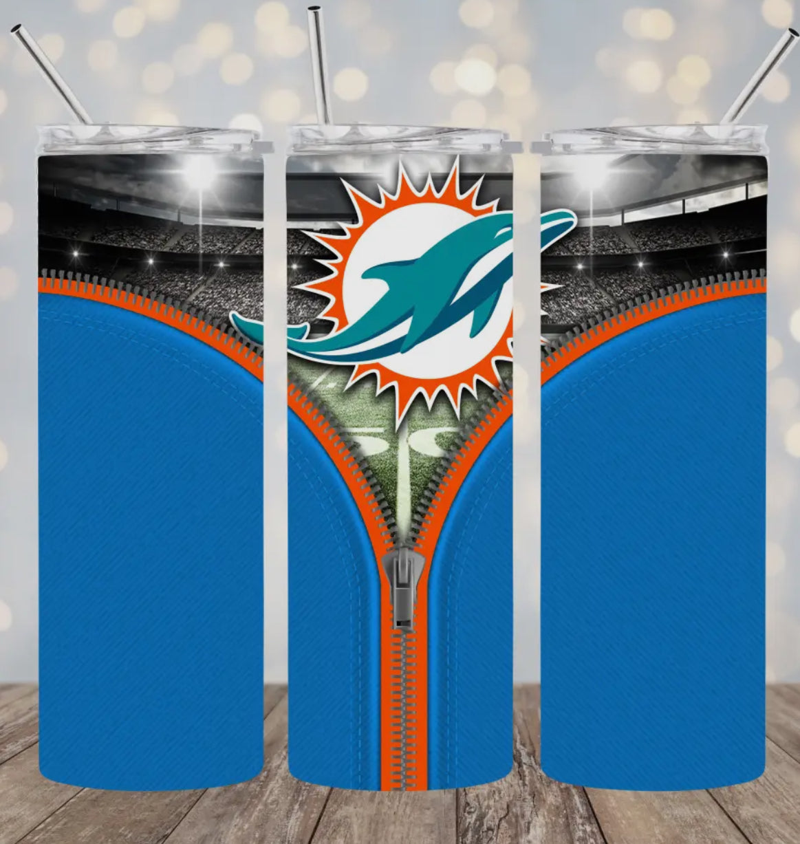 20oz Stainless Steel Tumbler  Football - Miami Dolphins