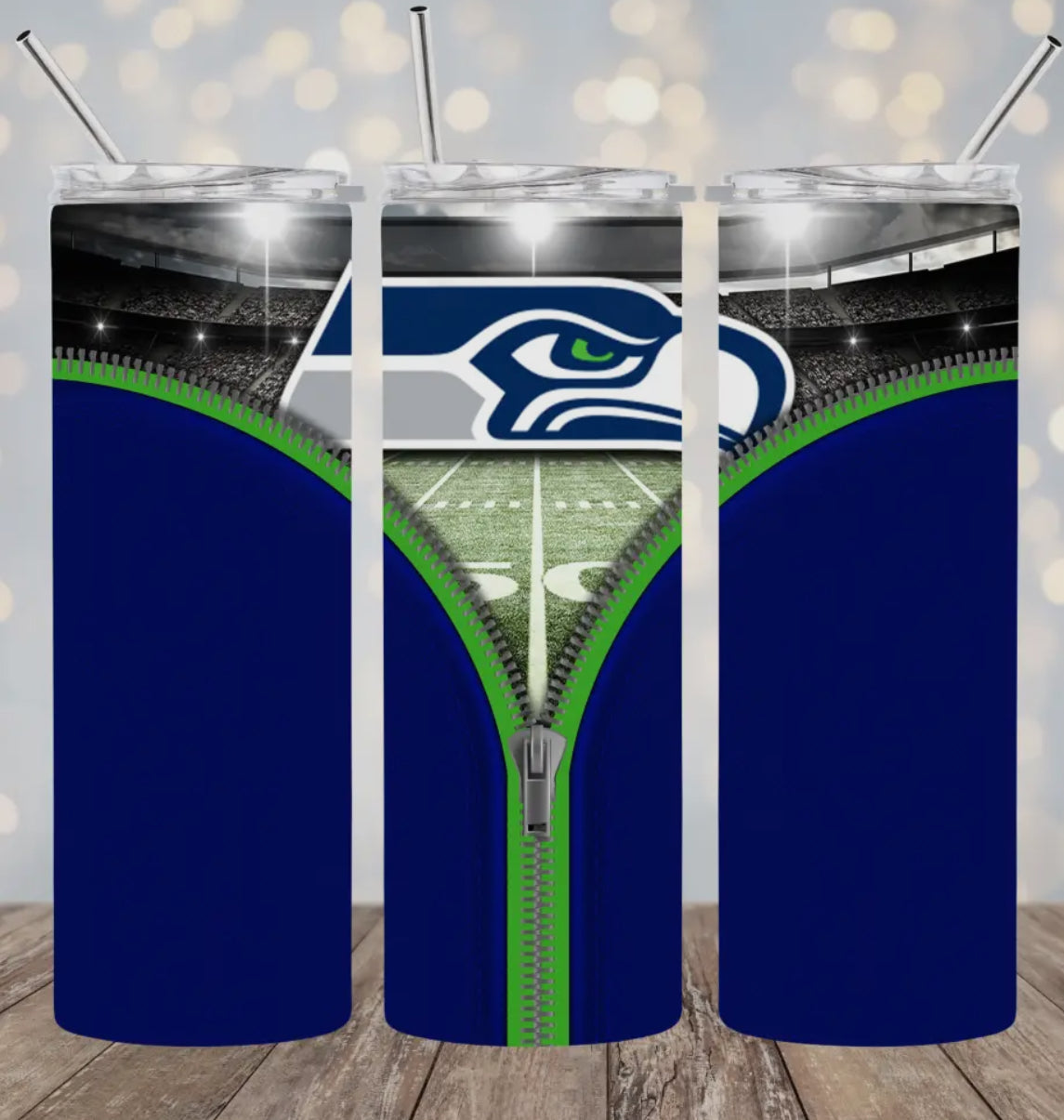 20oz Stainless Steel Tumbler - Football - Seahawks