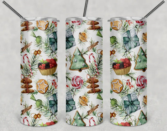 20 oz Stainless Steel Tumbler - Christmas Design