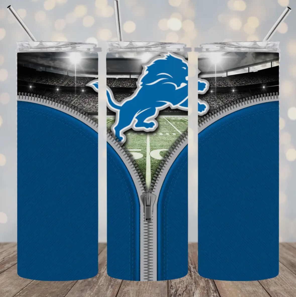 20oz Stainless Steel Tumbler - Football - Detroit Lions