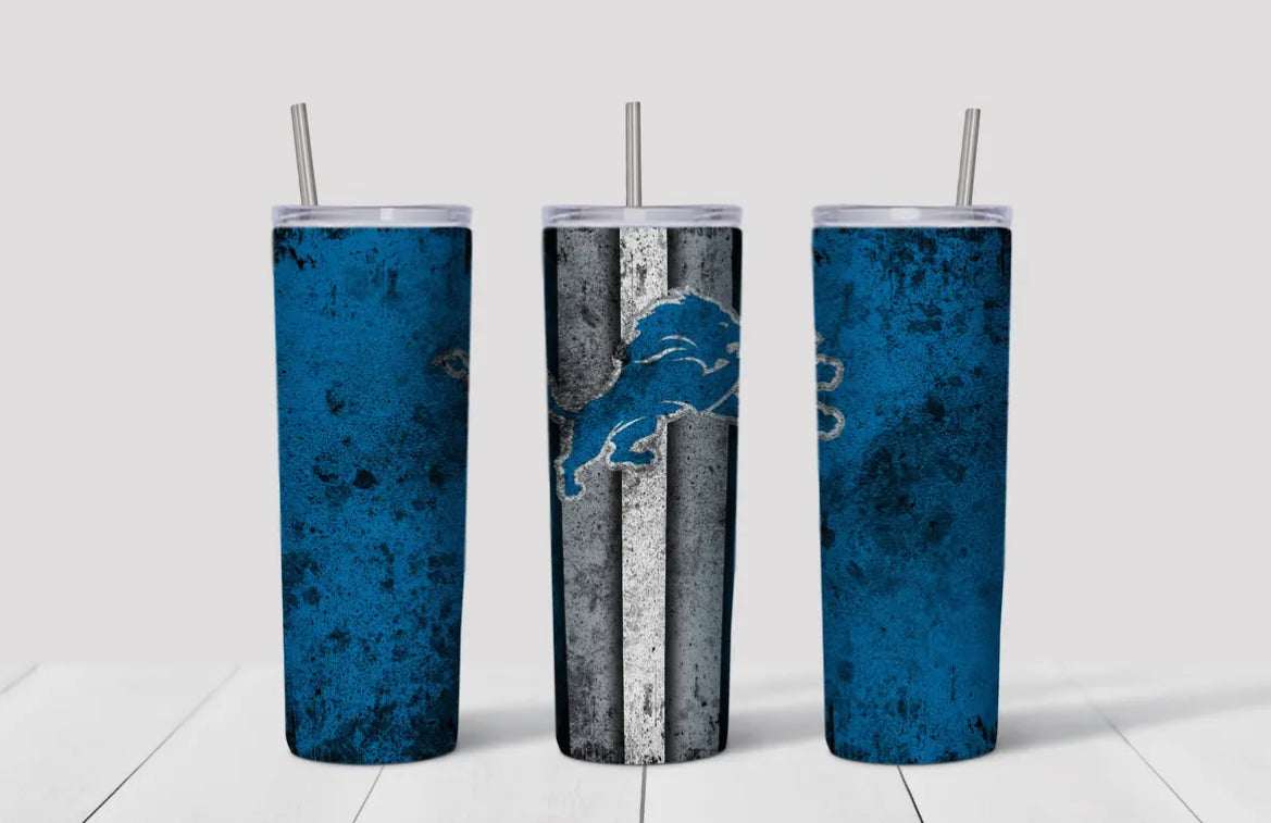 20oz Stainless Steel Tumbler - Football - Detroit Lions