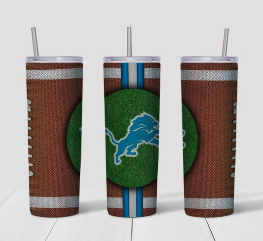 20oz Stainless Steel Tumbler - Football - Detroit Lions