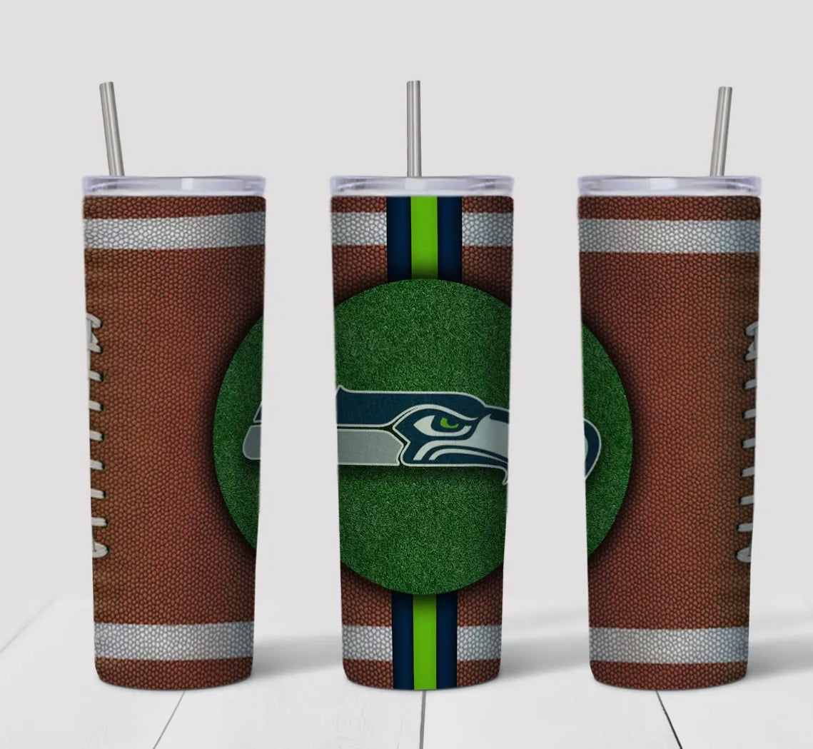 20oz Stainless Steel Tumbler - Football - Seahawks