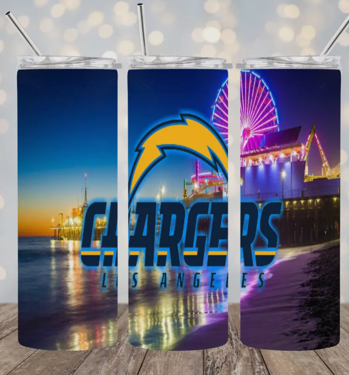 20oz Stainless Steel Tumbler - Football - LA Chargers