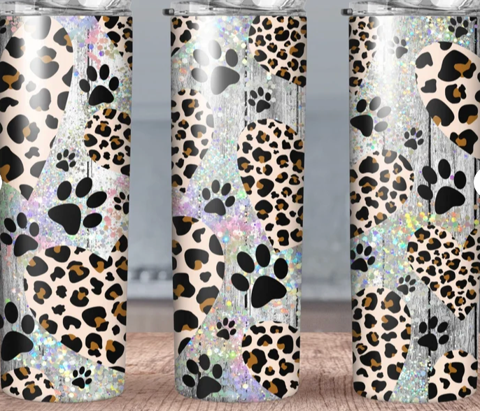 20oz Stainless Steel Tumbler - Dog Print
