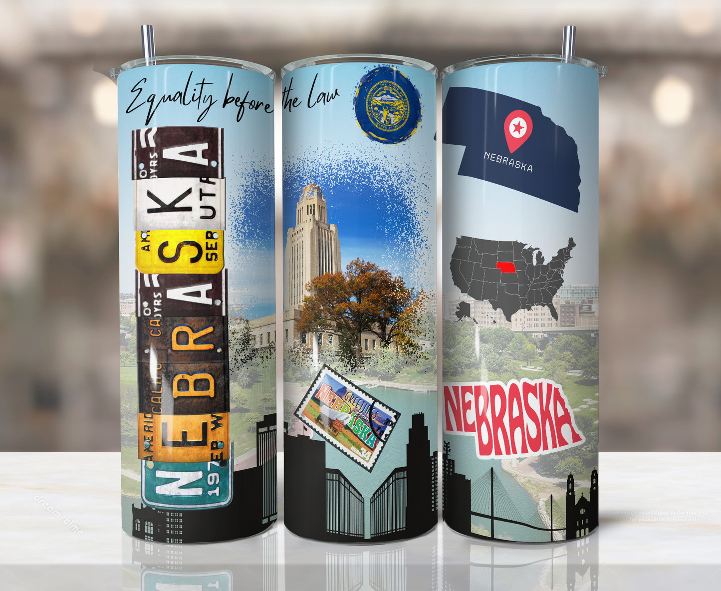20oz Stainless Steel Tumbler - United States - Nebraska