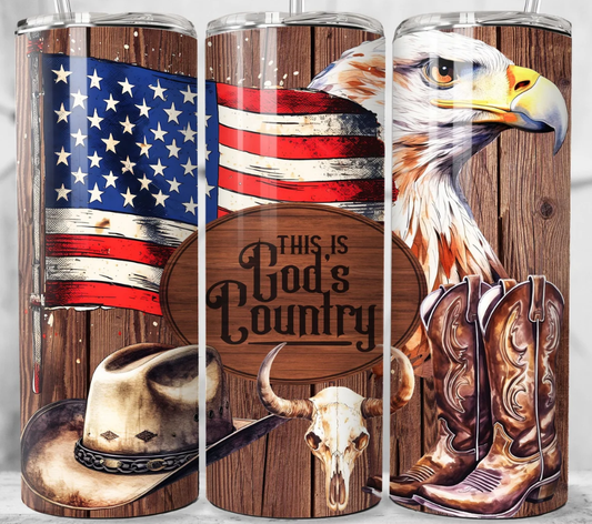 20oz Stainless Steel Tumbler - This is God's Country