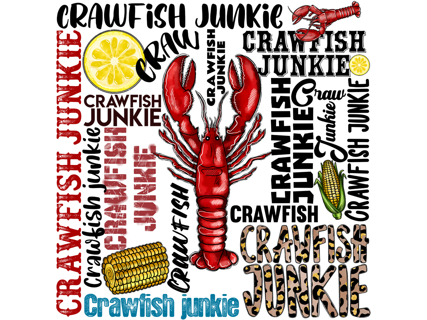 20oz Stainless Steel Tumbler Crawfish -white background