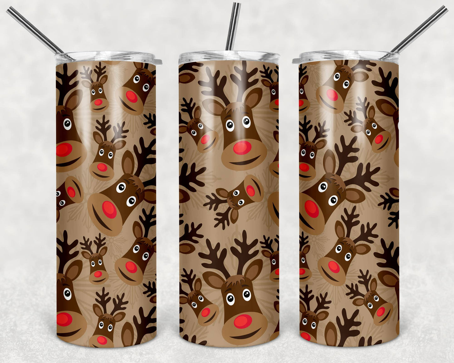 20 oz Stainless Steel Tumbler - Reindeer