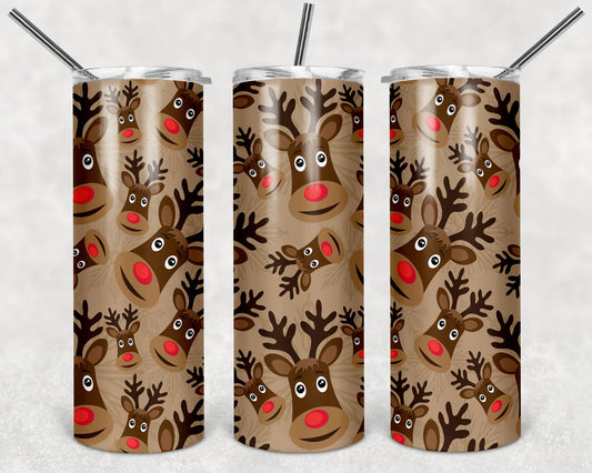 20 oz Stainless Steel Tumbler - Reindeer