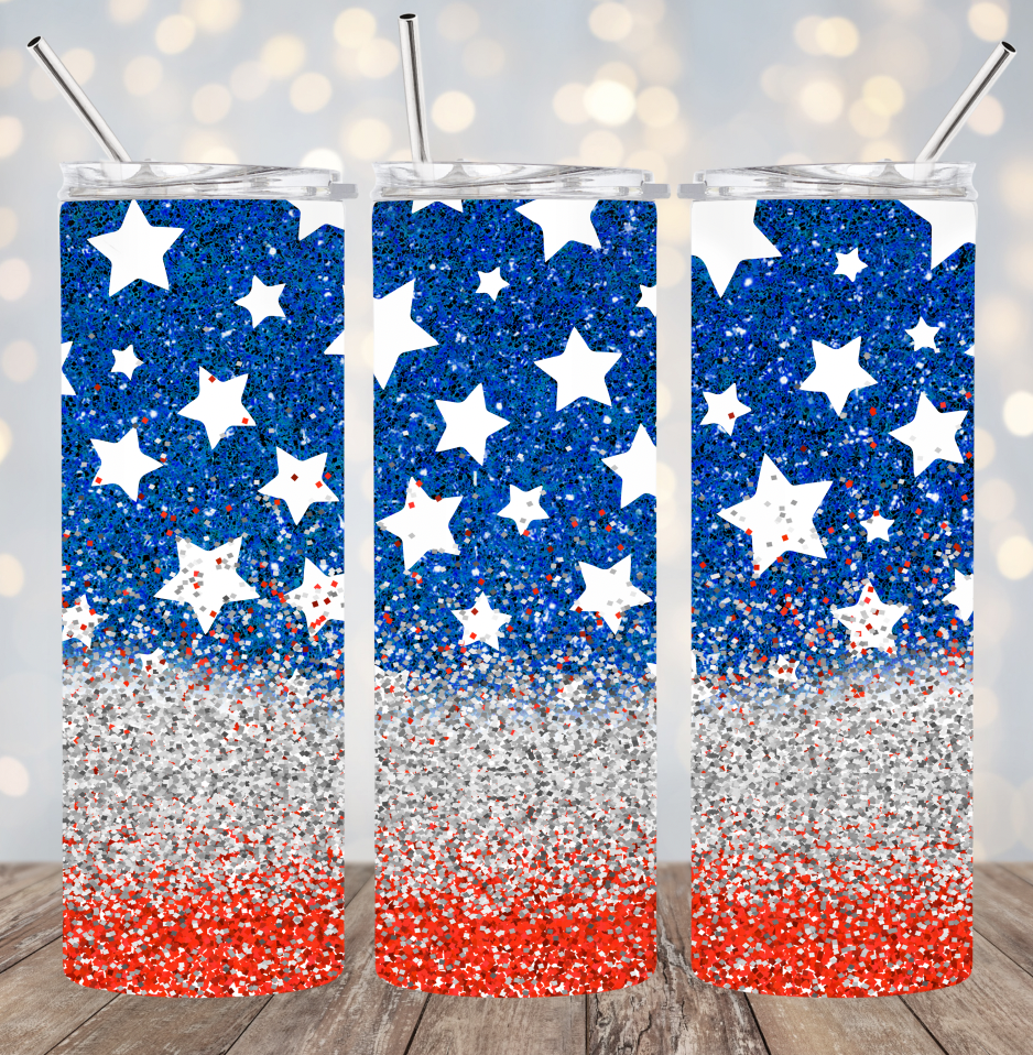 20oz Stainless Steel Tumbler - 4th of July - Stars