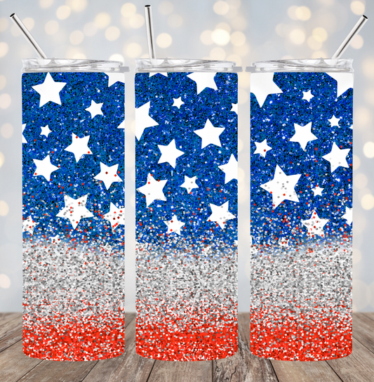 20oz Stainless Steel Tumbler - 4th of July - Stars