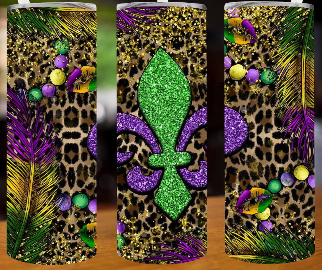 20oz Stainless Steel Tumbler - New Orleans - Mardi Gras