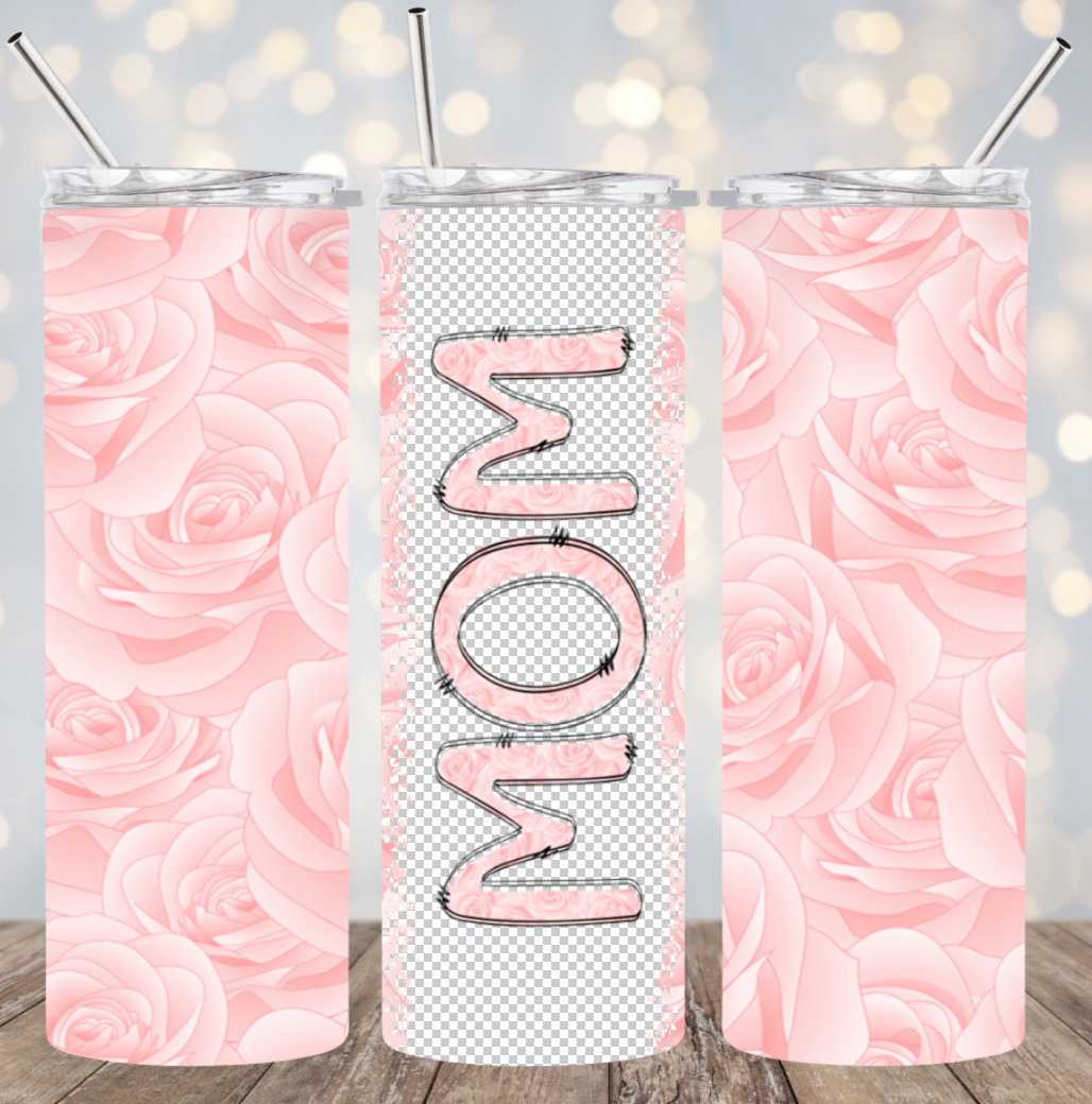 20oz Stainless Steel Tumbler  - Mom (white background)