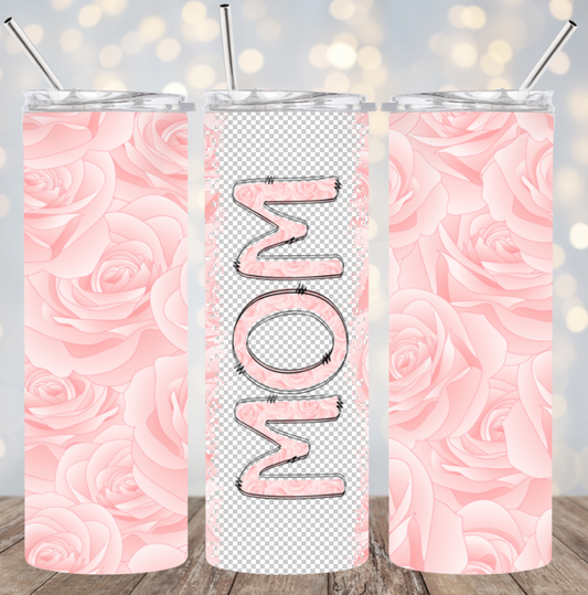 20oz Stainless Steel Tumbler  - Mom (white background)