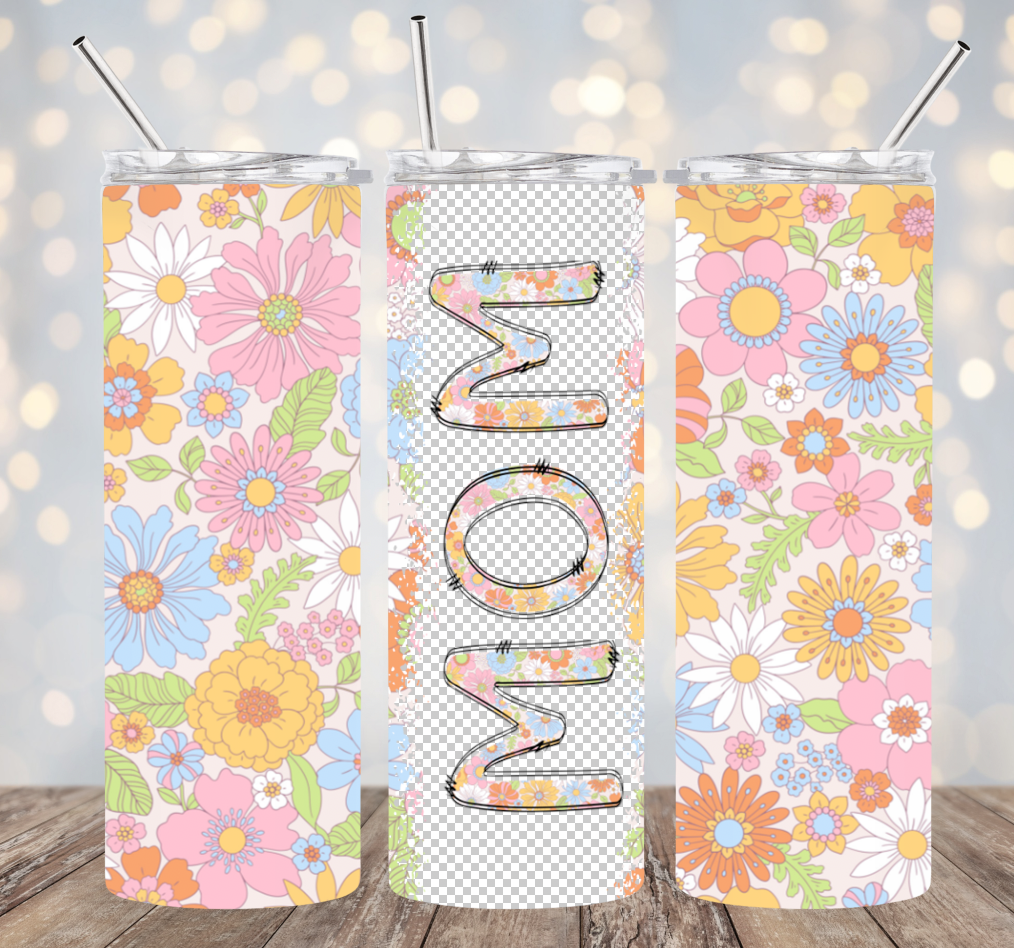 20oz Stainless Steel Tumbler - Mom (white background)