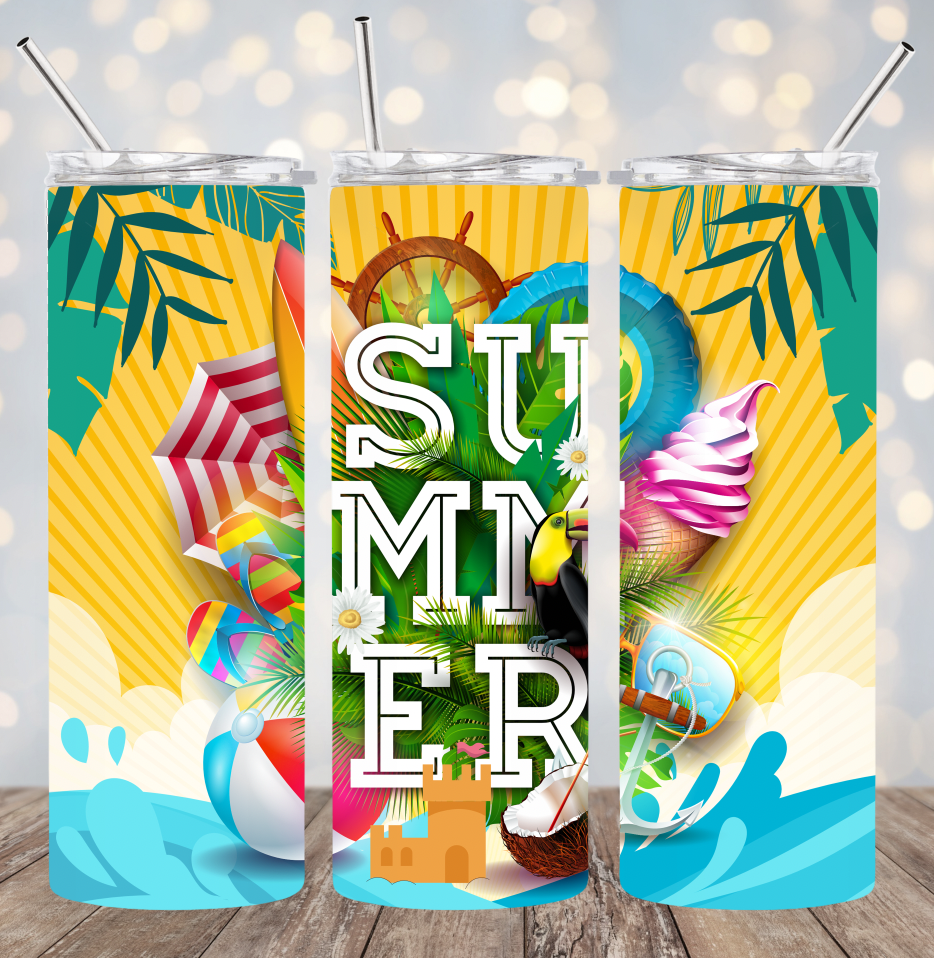 20oz Stainless Steel Tumbler - Summer