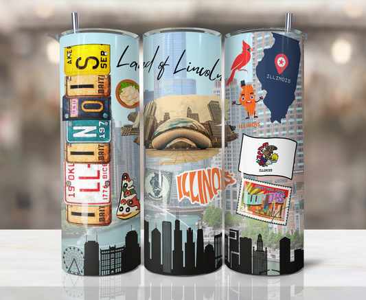 20oz Stainless Steel Tumbler - United States - Illinois