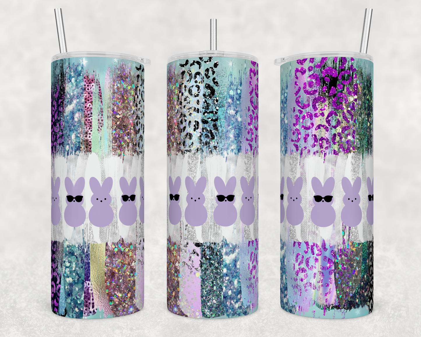 20oz Stainless Steel Tumbler - Purple Peeps