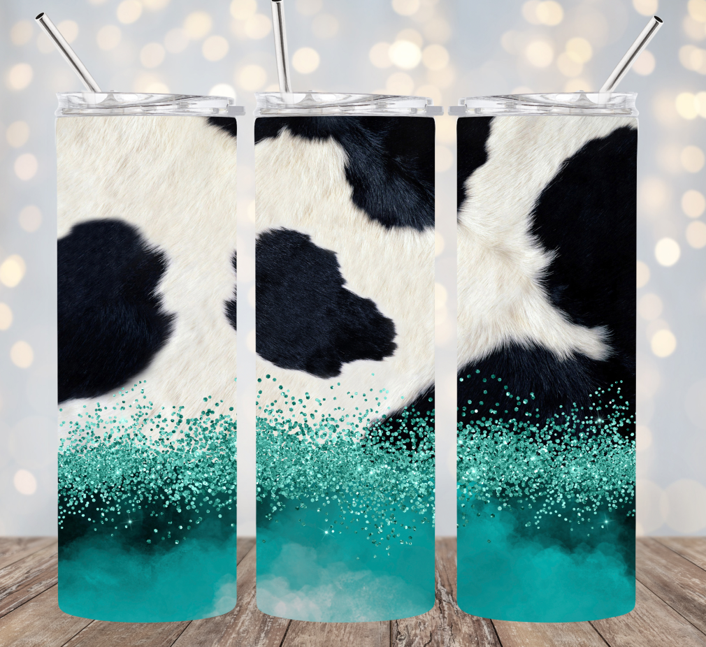 20oz Stainless Steel Tumbler - Cow Print