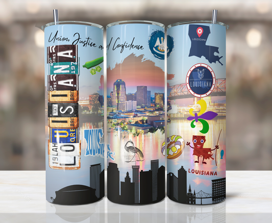 20oz Stainless Steel Tumbler- United States - Louisiana