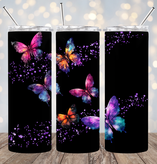 20oz Stainless Steel Tumbler - Butterflies