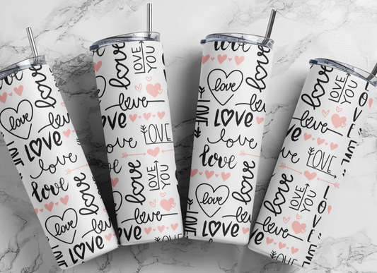 20 oz Stainless Steel Tumbler - Valentine's Day - Love