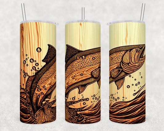 20oz Stainless Steel Tumbler - Trout