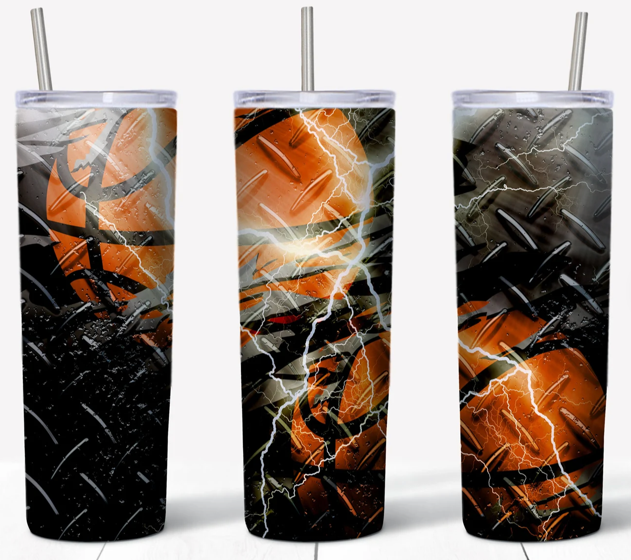 20oz Stainless Steel Tumbler - Basketball w/Lightning