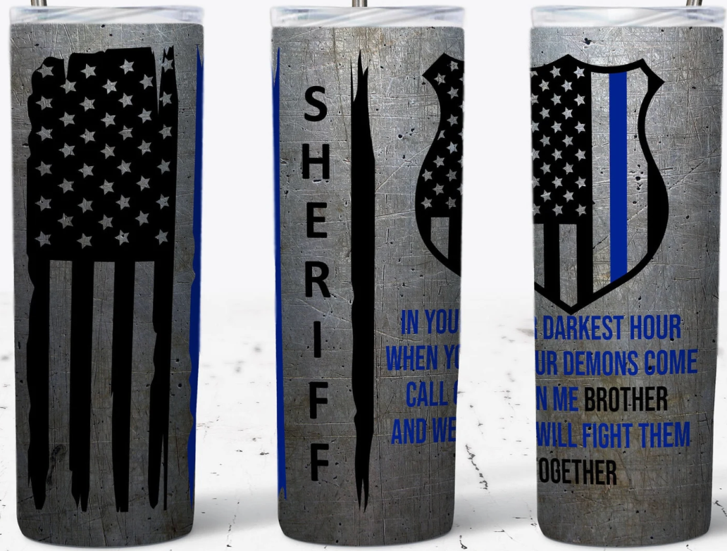 20oz Stainless Steel Tumbler - Sheriff Badge