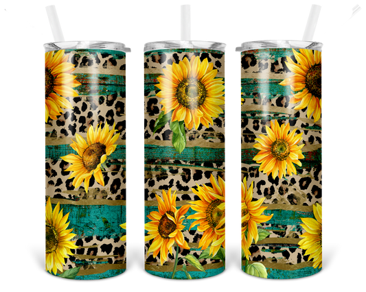 20oz Stainless Steel Tumbler - Sun Flowers