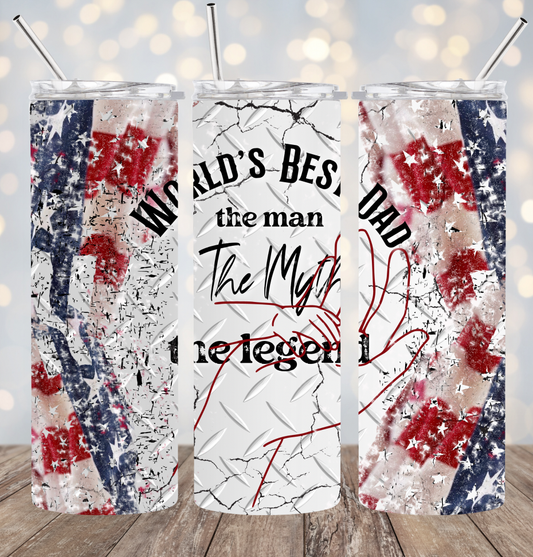 20oz Stainless Steel Tumbler - World's Best Dad