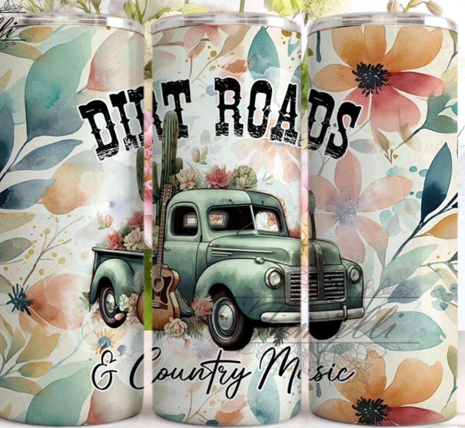 20oz Stainless Steel Tumbler - Dirt Roads/Country