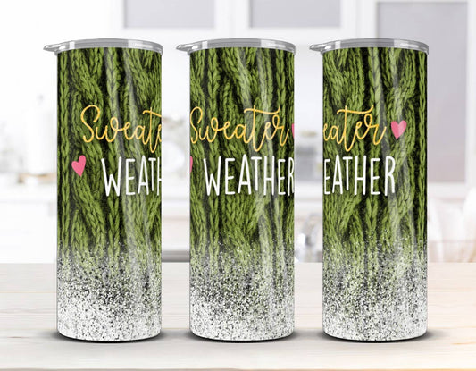 20 oz Stainless Steel Tumbler - Christmas -  Sweater Weather