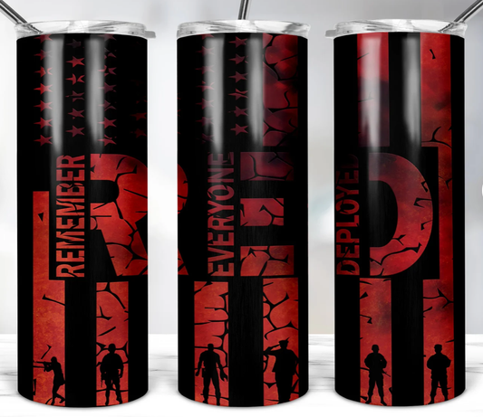 20oz Stainless Steel Tumbler - Remember Deployed