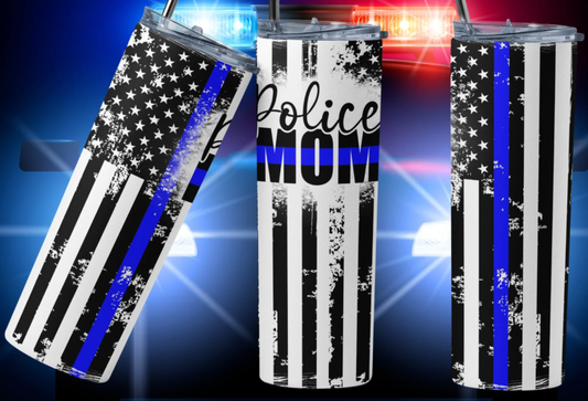 20oz Stainless Steel Tumbler - Police Mom