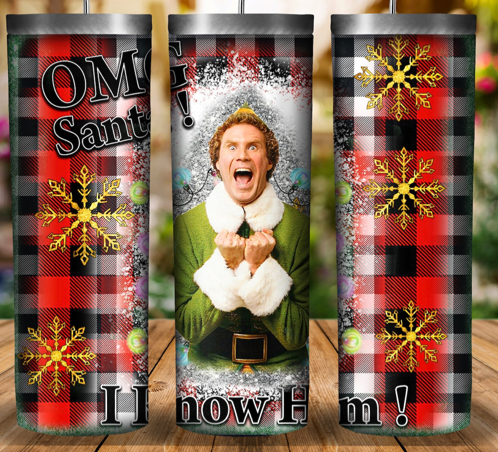 20 oz Stainless Steel Tumbler - Christmas - Elf - OMG