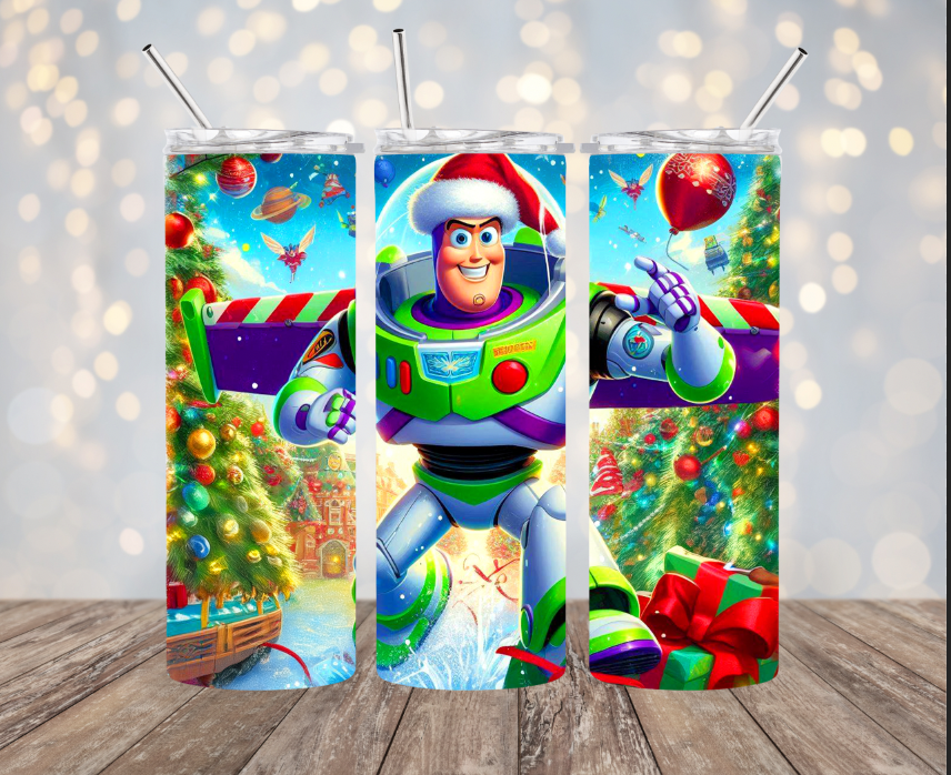 20 oz Stainless Steel Tumbler - Christmas - Buzz Lightyear