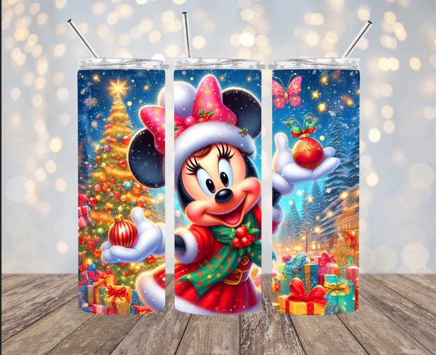 20 oz Stainless Steel Tumbler - Christmas - Minnie