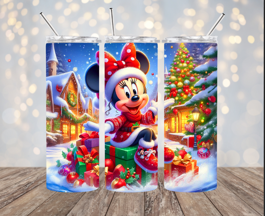 20 oz Stainless Steel Tumbler - Christmas - Minnie